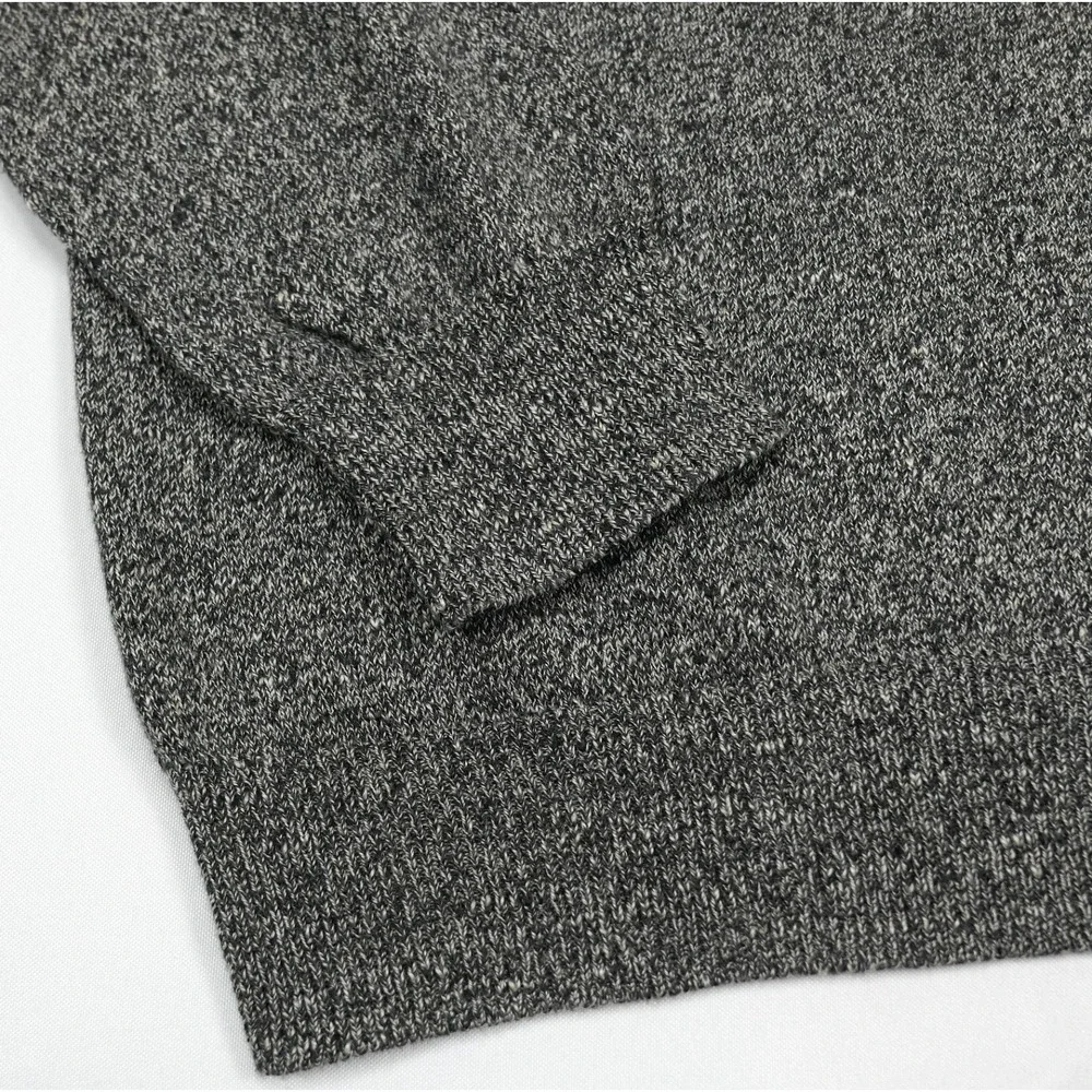 J.Crew Wool Knit Crew Sweater Men's L ~ Heathered Gray & Black ~ Lightweight EUC
